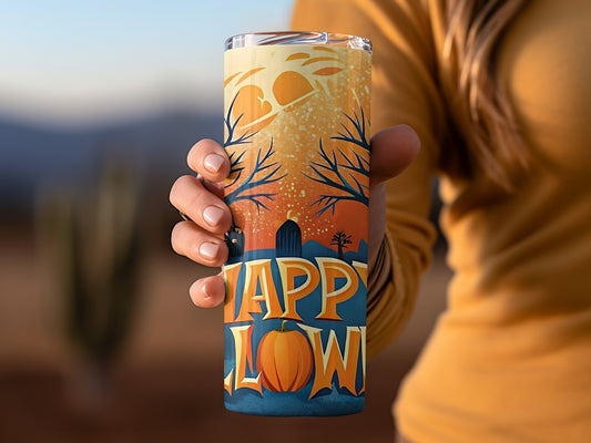 Vibrant Happy Halloween Tumbler Travel Mug