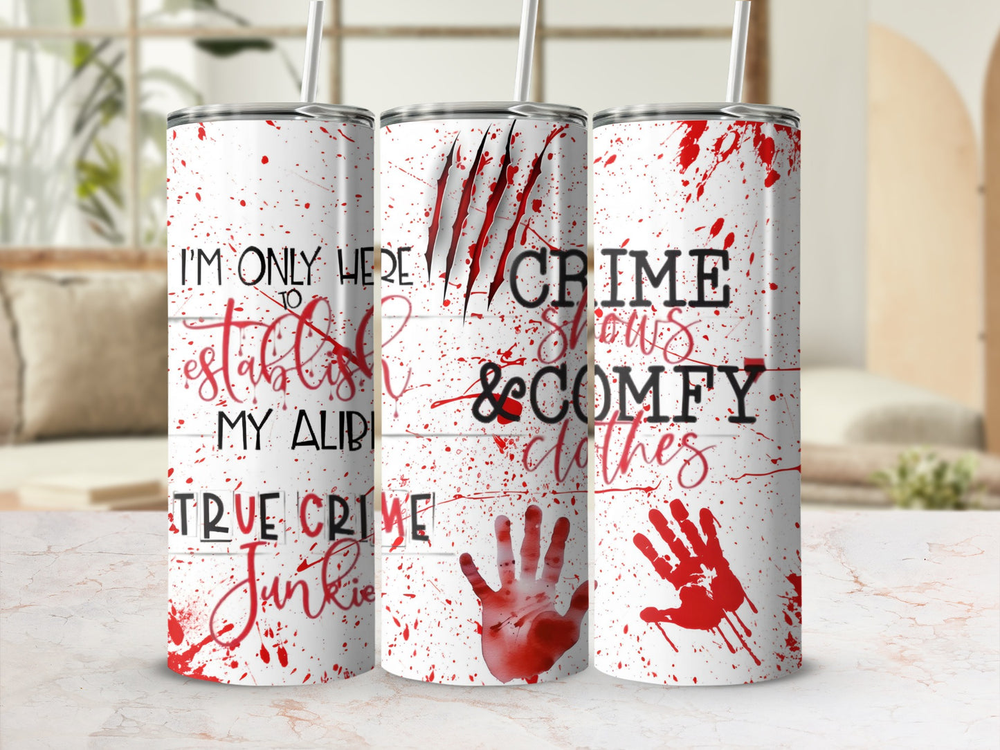 True Crime Junkie Tumbler for Crime Show Enthusiasts