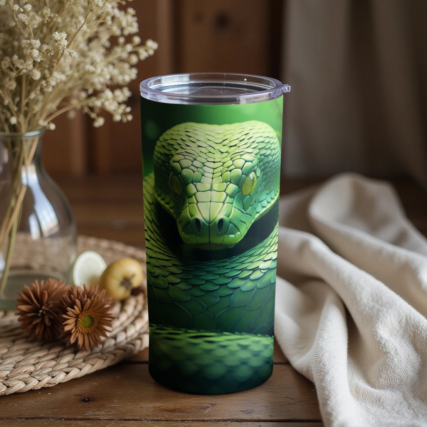 Striking Green Snake Head Detailed Design Tumbler product type
Tumbler
Snake design
Green snake
Reptile art
Serpent head
Animal print
Wildlife gift
Insulated cup
Travel mug
Unique drinkware
Edgy style
Snake lover
Gift idea
Gothic aesthetic
Nature inspired
Drink holder
Beverage gear
Viperskin
Scales pattern
Exotic animal
