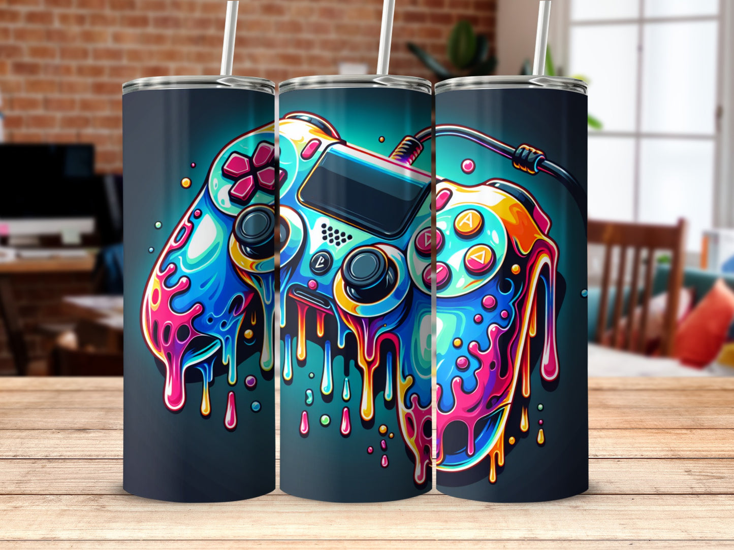 Colorful Melting Game Controller Insulated Tumbler