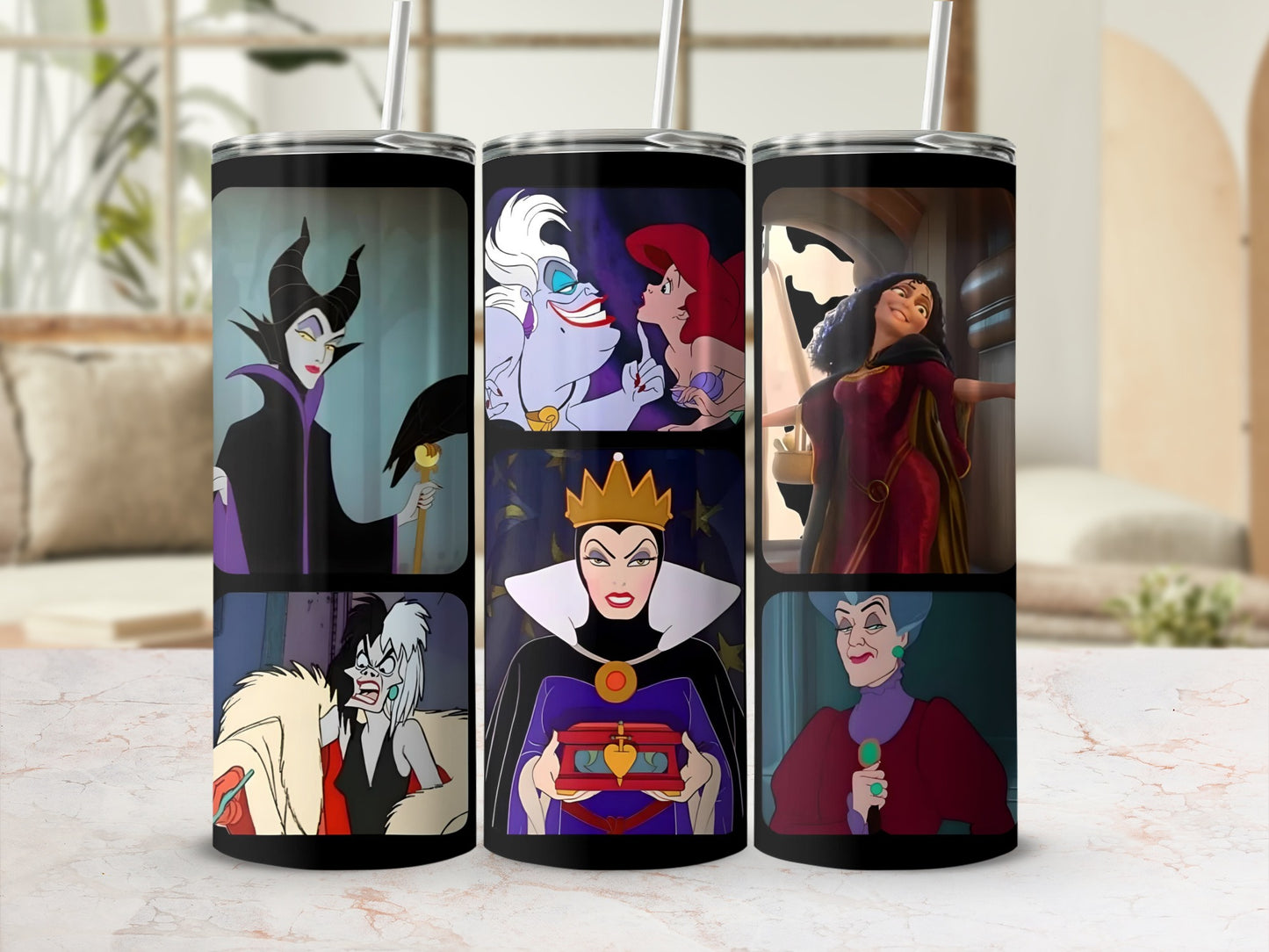 Classic Villains Collage on Stainless Steel Tumbler