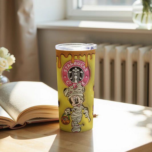 Starbuck's Themed Tumbler With Mummy Cartoon Design