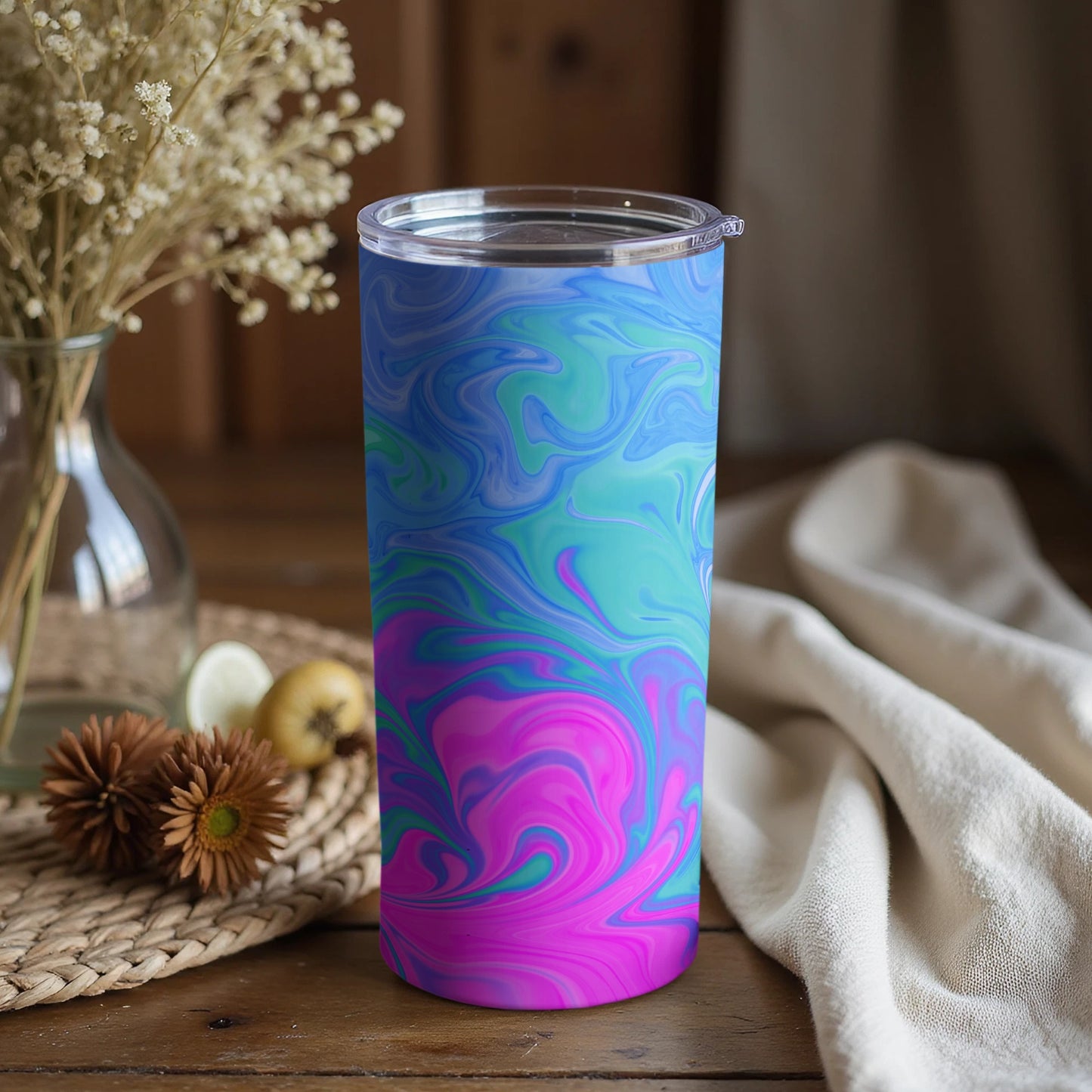 Colorful Swirl Design Insulated Tumbler Product