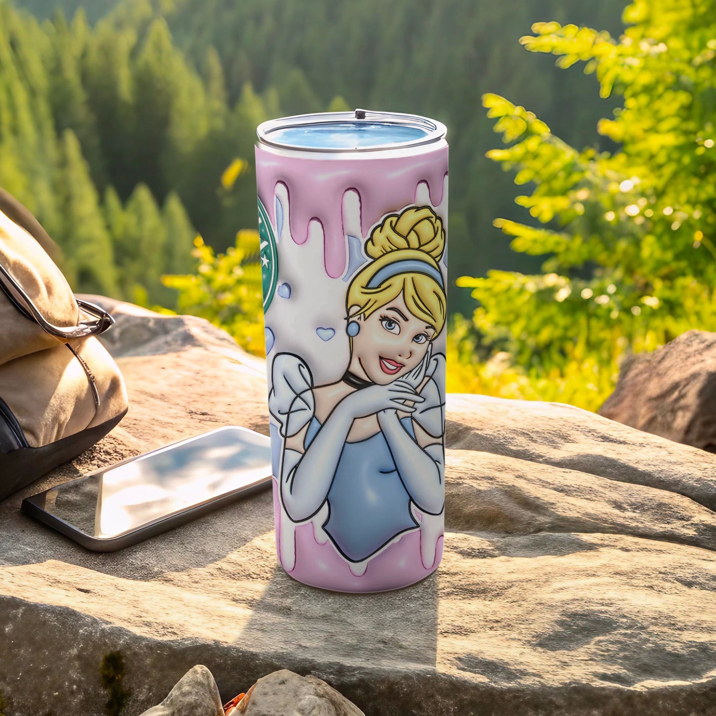 Princess Themed Tumbler with Cute Character Design