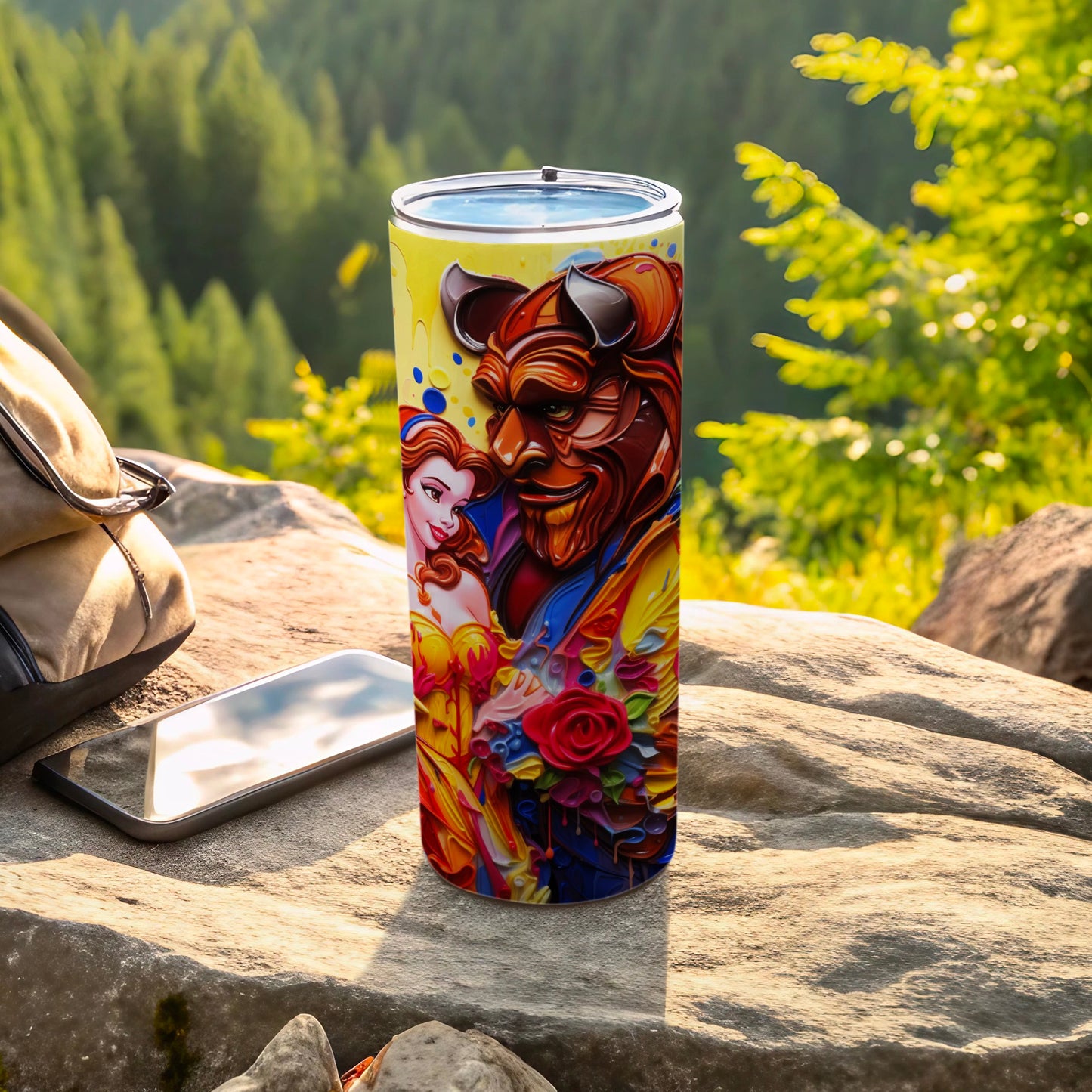 Beauty and Beast Insulated Tumbler with Lid 20 oz Cup