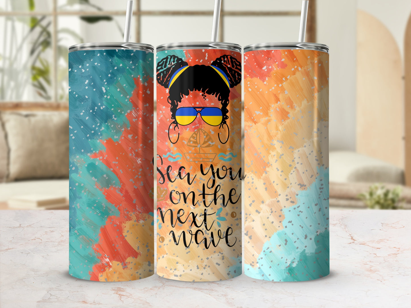 Sea You On The Next Wave Colorful Tumbler Product