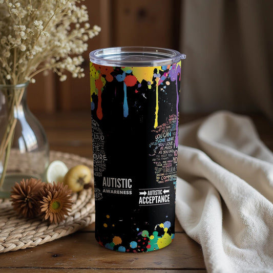 Autistic Awareness and Acceptance Artwork Tumbler
