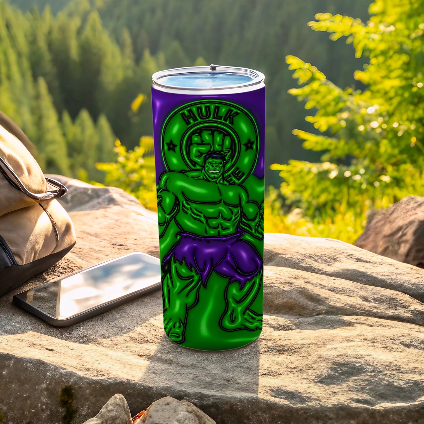 Hulk Green and Purple Outdoor Travel Mug