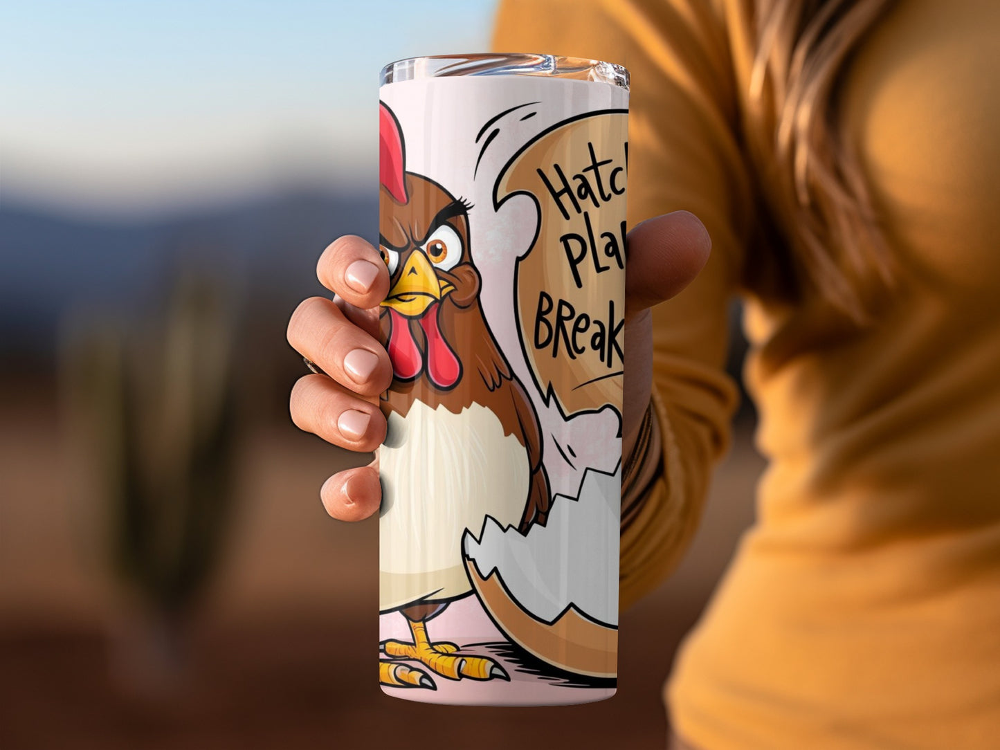 Funny Cartoon Chicken Hatch Play Break Coffee Tumbler