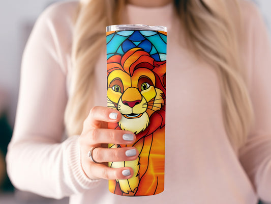Colorful Lion Design Tumbler Perfect for Drinks