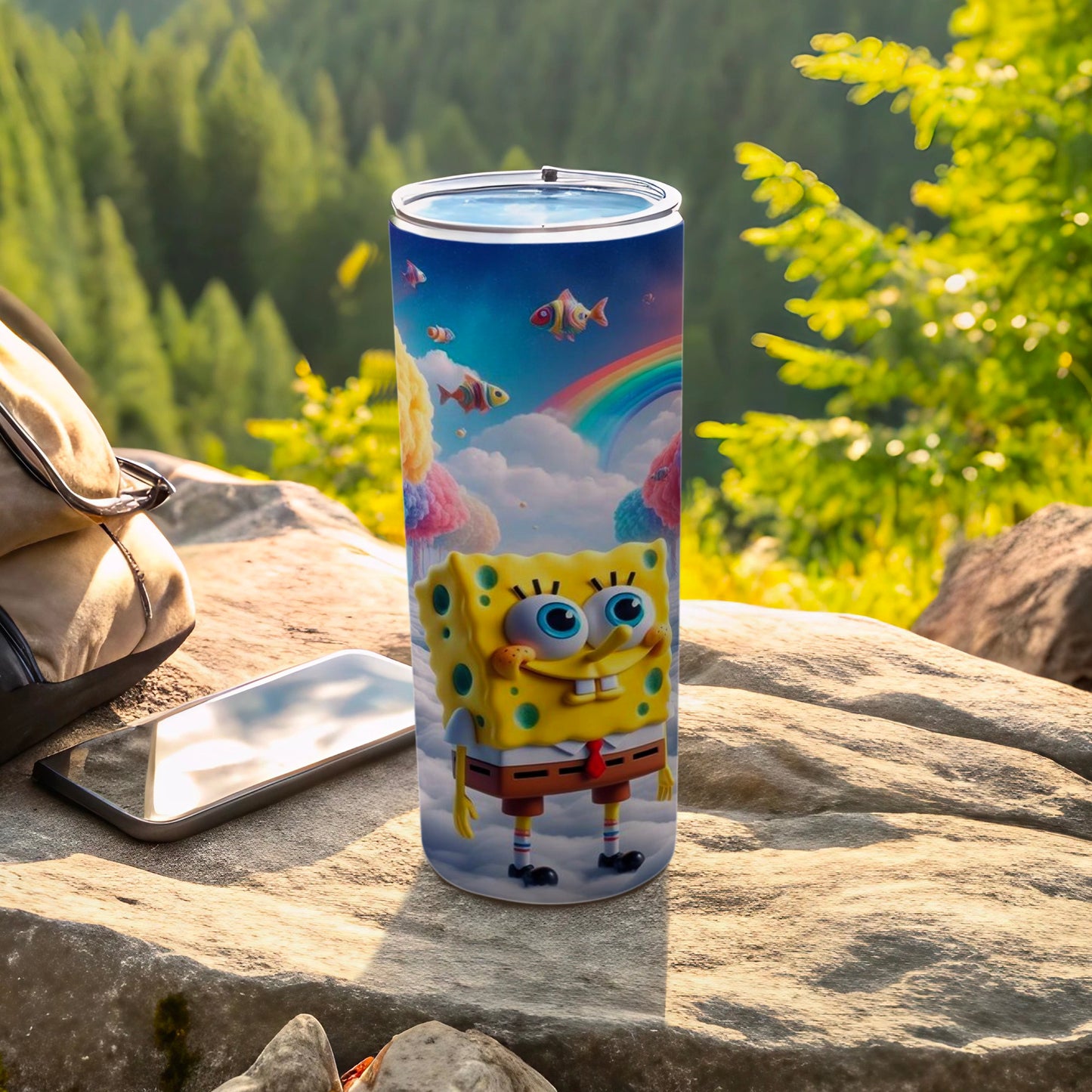 SpongeBob SquarePants Tumbler with Rainbow and Fish