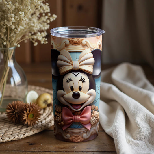 Cute Character Insulated Tumbler With Floral Design