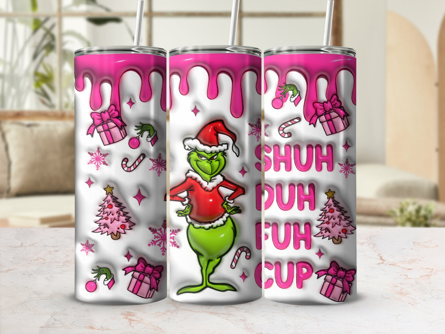 Shuh Duh Fuh Cup Grinch Novelty Stainless Steel Tumbler