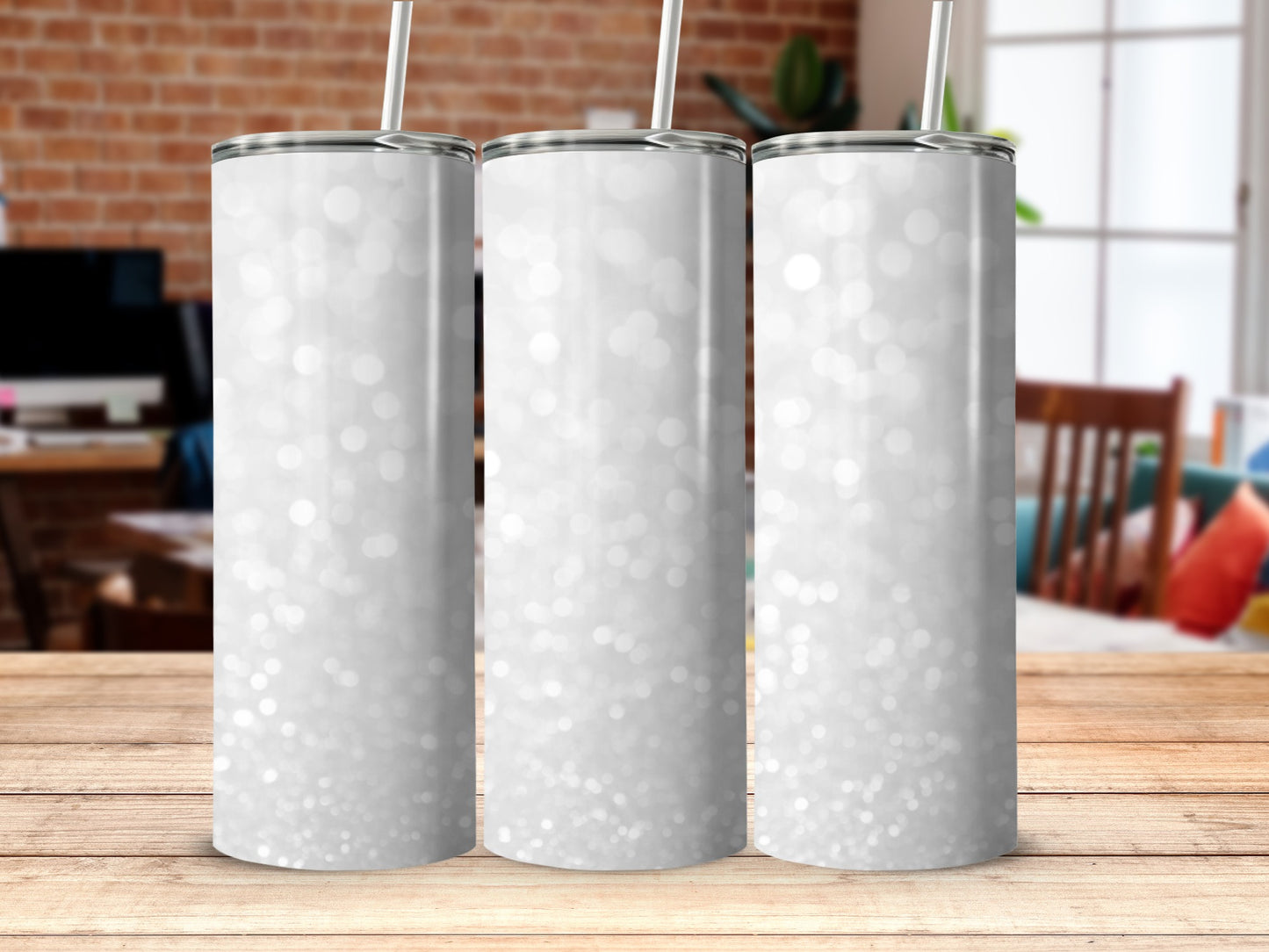 Sparkling White Glitter Tumbler for Everyday Use