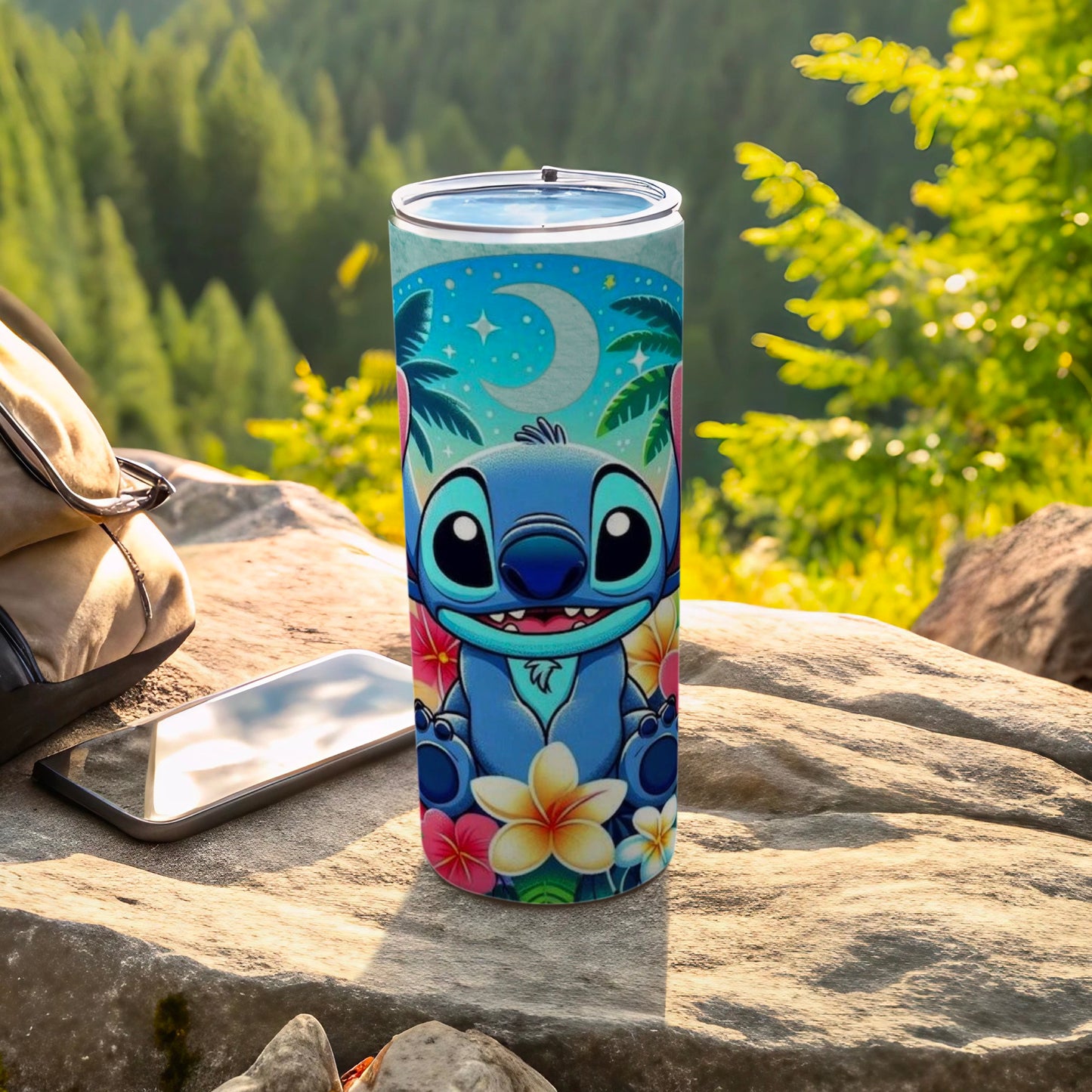 Cute Cartoon Blue Alien Design Travel Mug