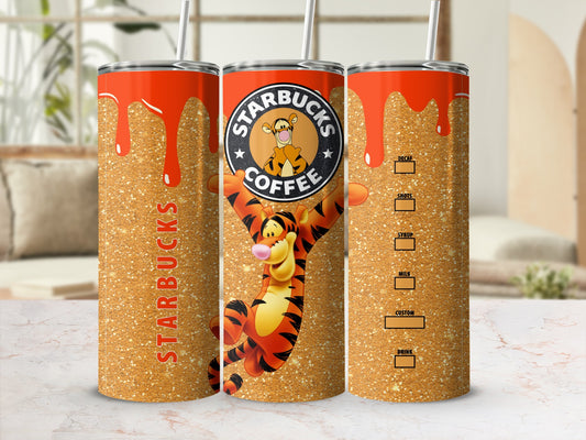 Glittery Tigger Starbucks Tumbler Cup Customizable