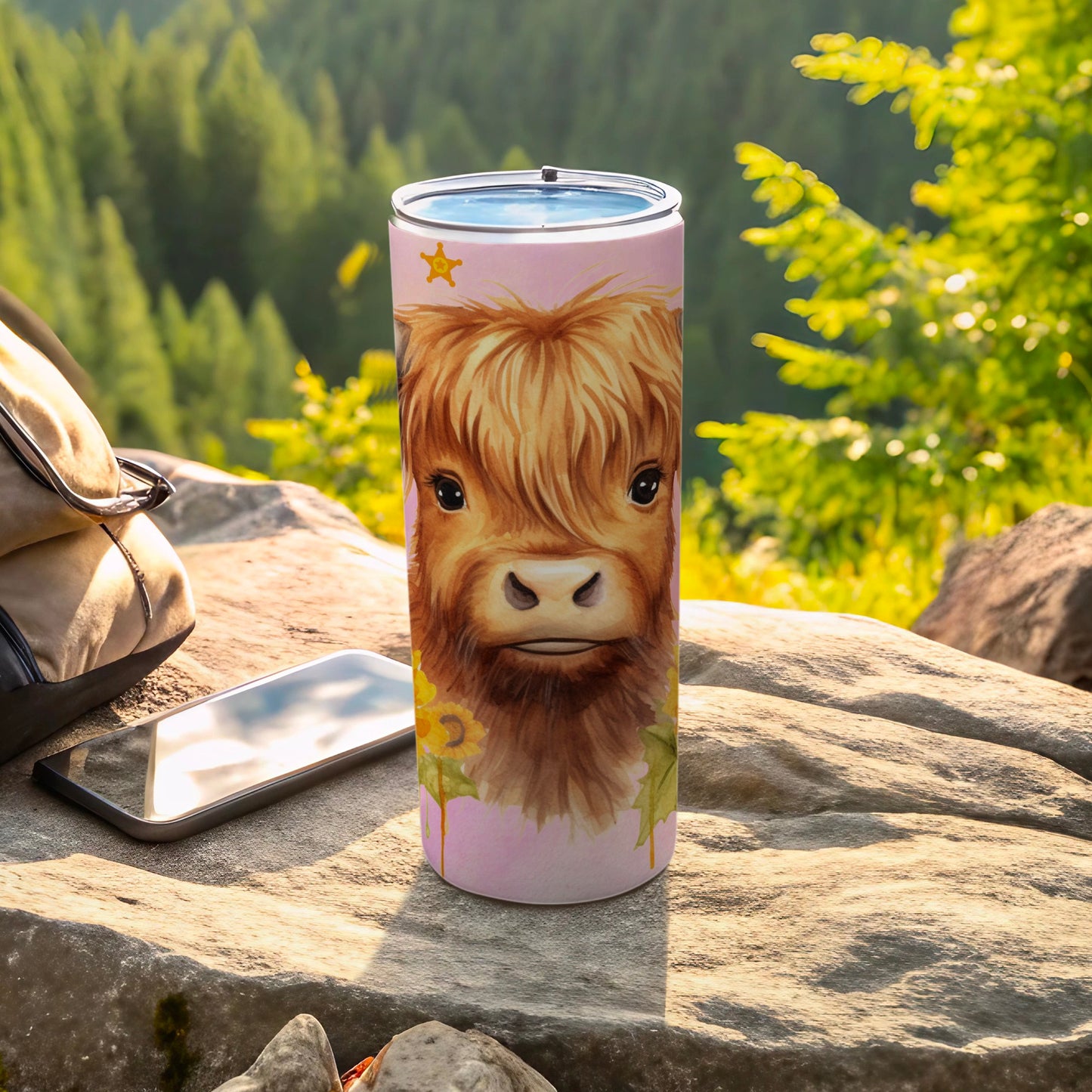 Adorable Highland Cow Tumbler for Outdoor Adventures