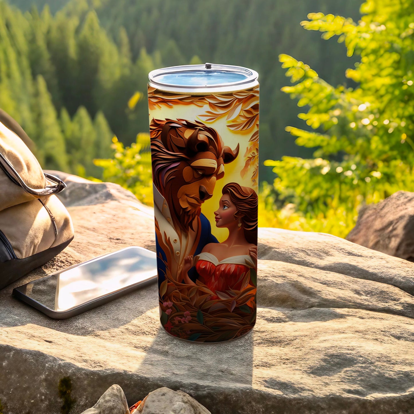 Beauty and the Beast Design Tumbler Cup
