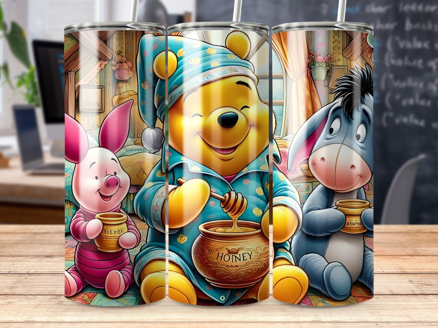 Colorful Winnie the Pooh and Friends Tumbler Set