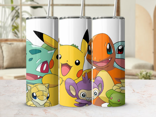 Colorful Cartoon Characters on Stainless Steel Tumblers
