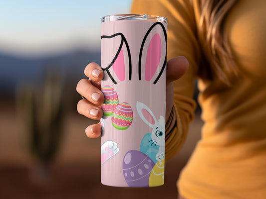 Cute Easter Bunny and Eggs Design Tumbler Cup