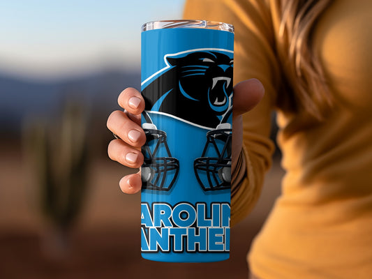 Carolina Panthers Helmets Stars Design Graphics Tumblers