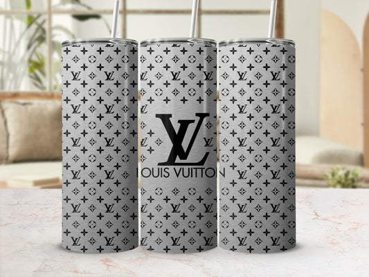 Stylish LV Logo Pattern Insulated Travel Tumbler