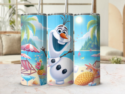 Tropical Beach Theme Insulated Tumbler featuring Olaf