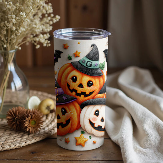 Halloween Pumpkin Stack Tumbler for Spooky Sips