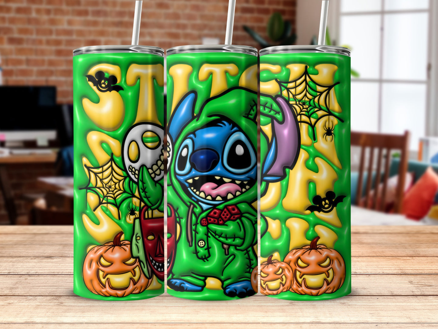 Halloween Stitch Stainless Steel Tumbler Product
