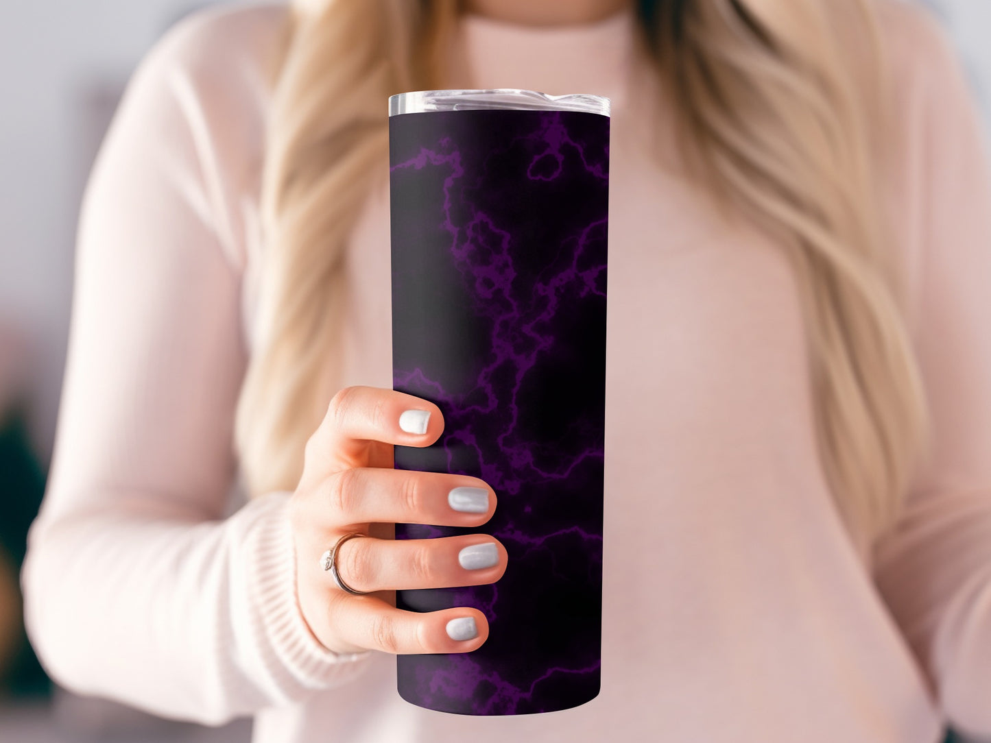 Violet Electric Storm Seamless Pattern Design Tumblers