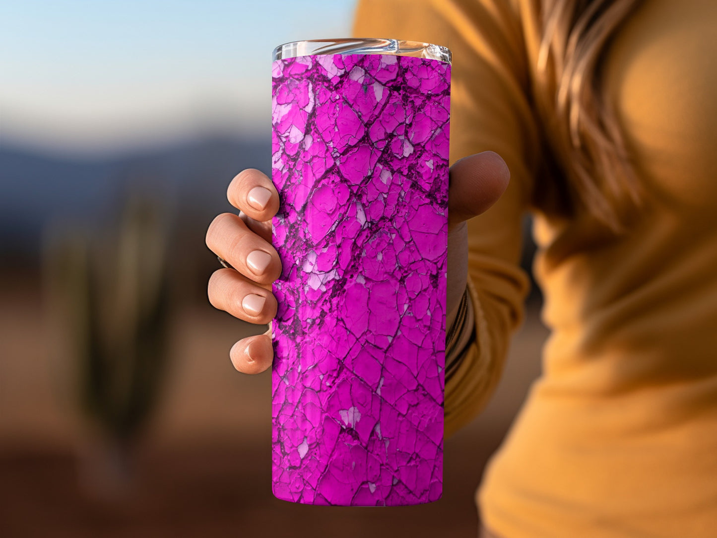 Cracked Magenta Surfaces Deep Fissures Texture Tumblers