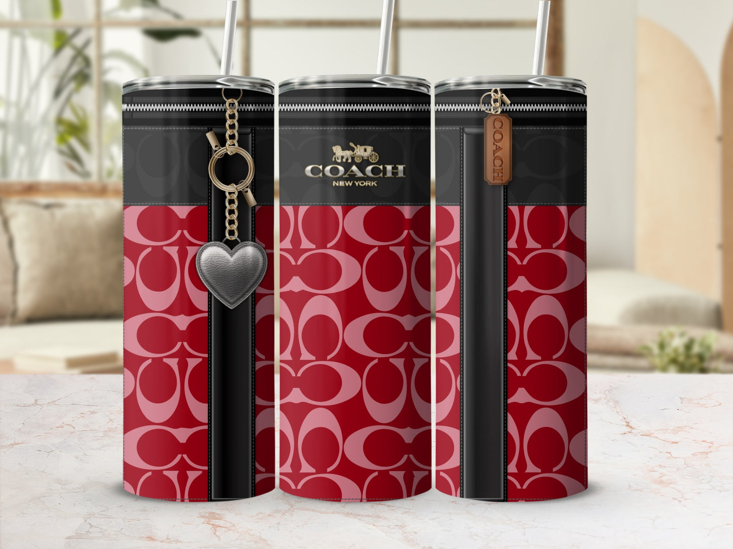 Elegant COACH New York Branded Stainless Custom Tumbler