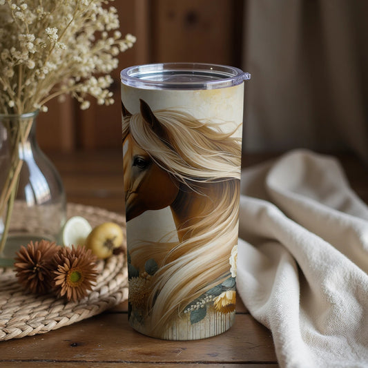 Majestic Horse Art Insulated Travel Tumbler Cup