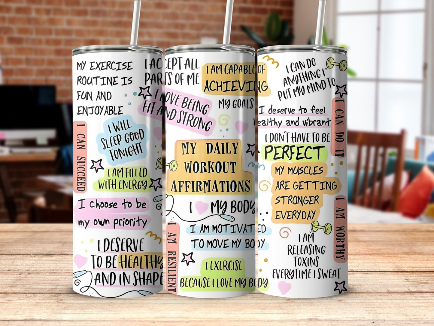 Motivational Quotes Patterned Tumbler Custom Design