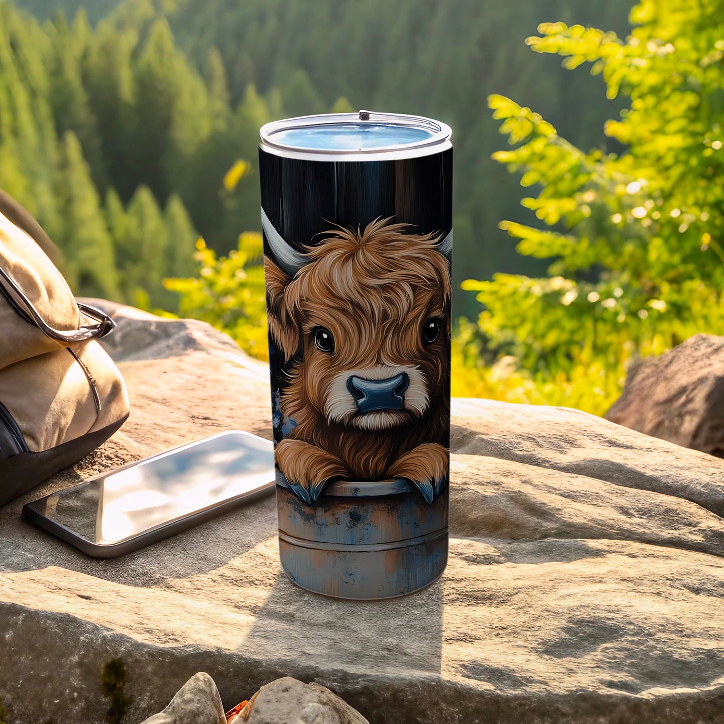 Highland Cow Travel Tumbler for Outdoor Adventures