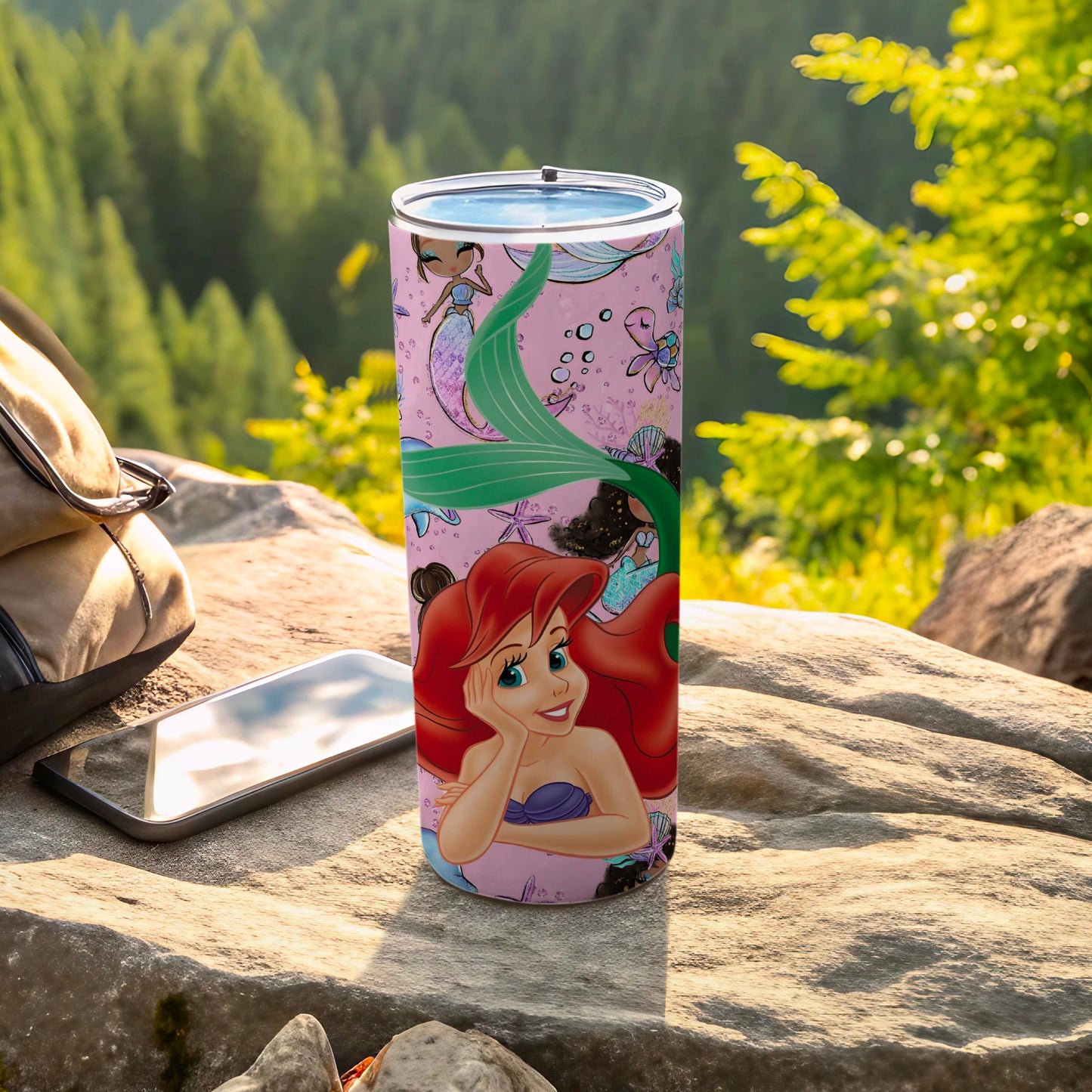 Disney Little Mermaid themed tumbler for drinks