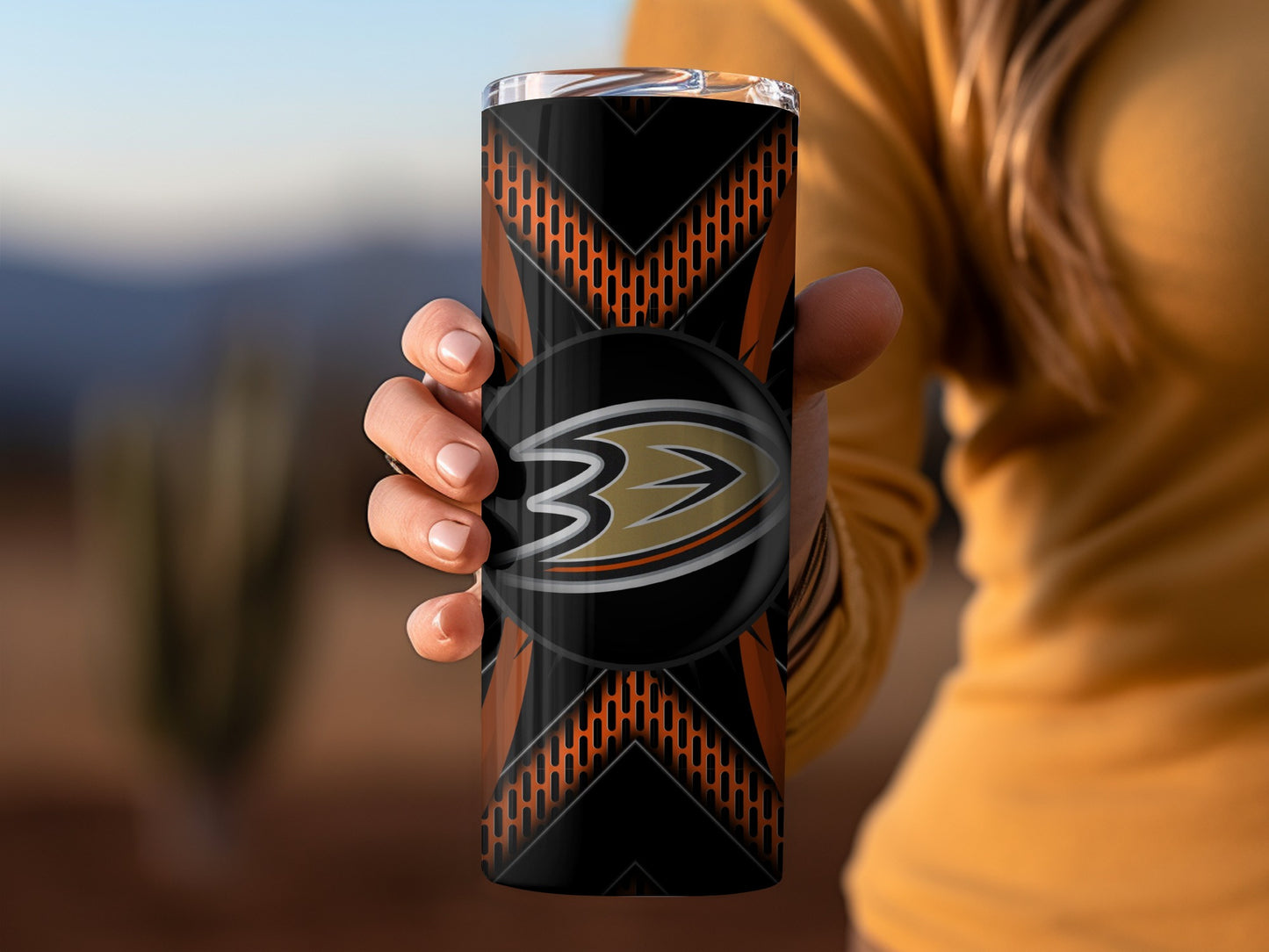 Anaheim Ducks Orange Team Design Themed Custom Tumblers