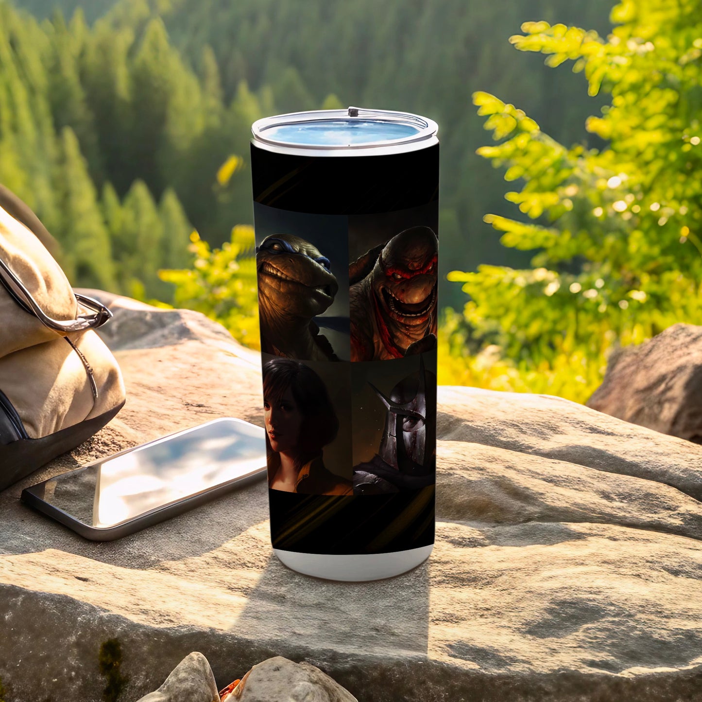 Fantasy Sci-Fi Character Collage Stainless Steel Tumbler
