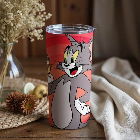 Iconic Cartoon Characters Tumbler with Lid for Drinks