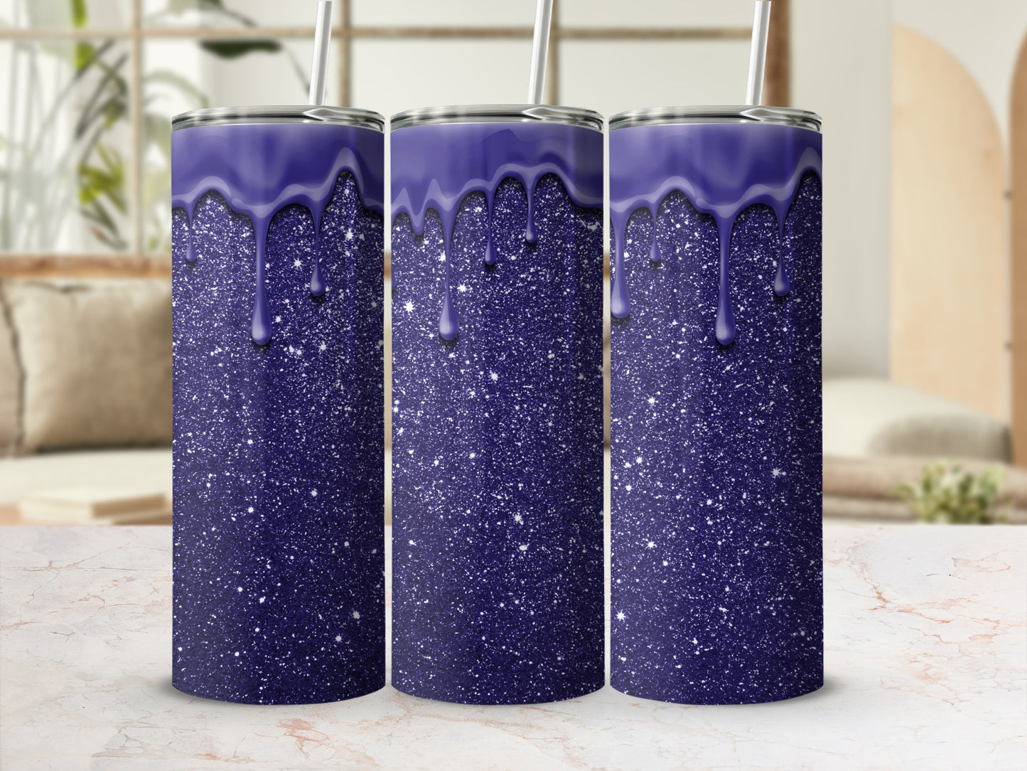 Sparkling Purple Glitter Tumbler Adds a Touch of Elegance
