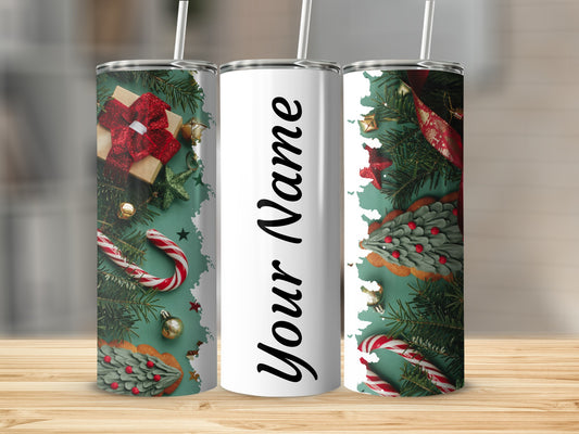 Custom Christmas Themed Personalized Tumbler Cup