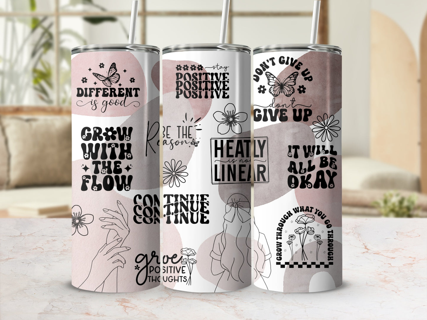 Inspirational Quote Art Tumblers for Daily Motivation