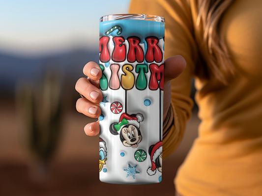 Merry Christmas Characters Tumbler Holiday Drinkware