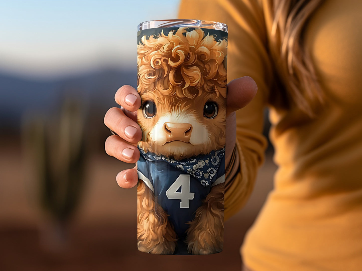 Cute Llama Wearing Number 4 Tumbler with Handle