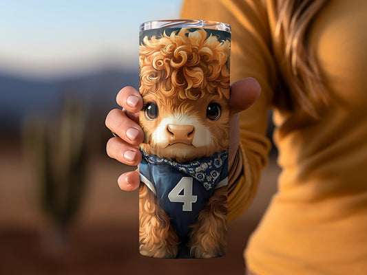 Cute Llama Wearing Number 4 Tumbler with Handle