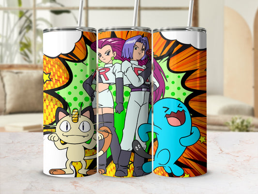 Colorful Cartoon Character Design Tumbler Cup Set