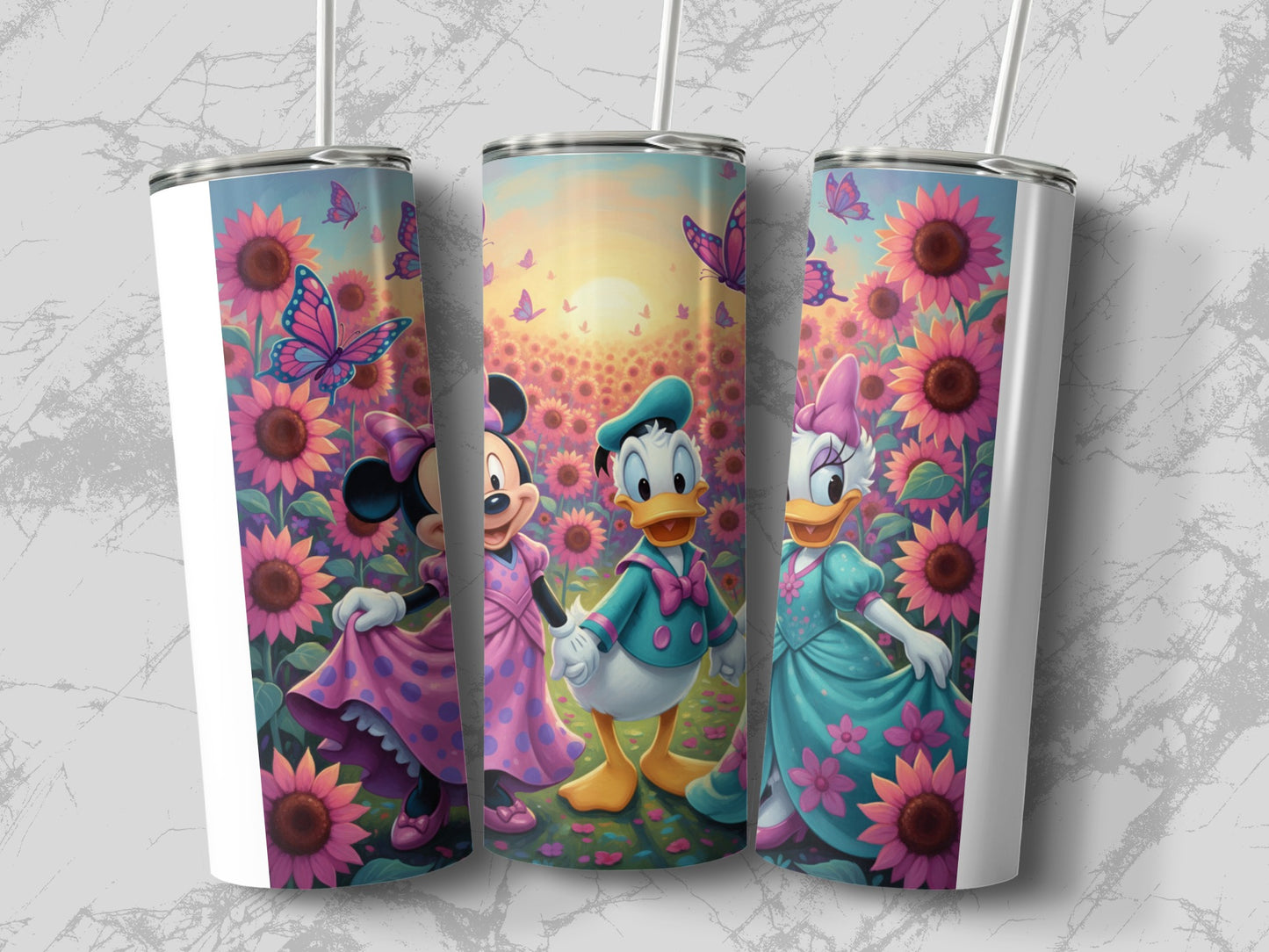Mickey and Friends Floral Theme Tumbler Cup