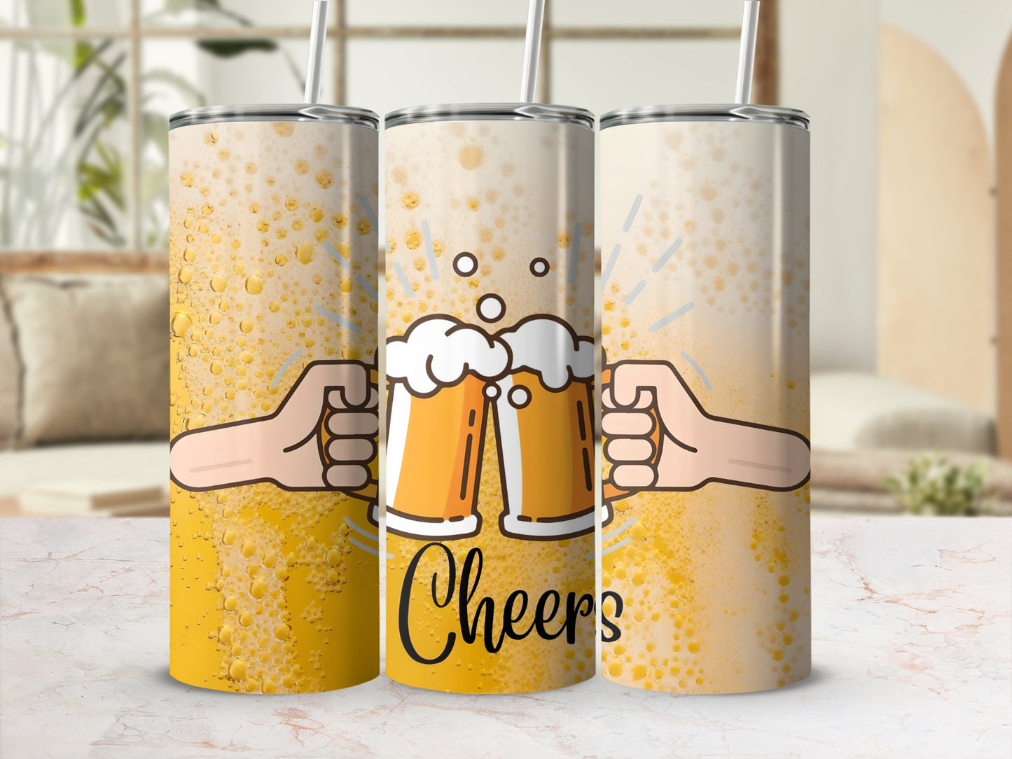 Cheers Design Insulated Tumbler Drinkware Cup Travel Mug
