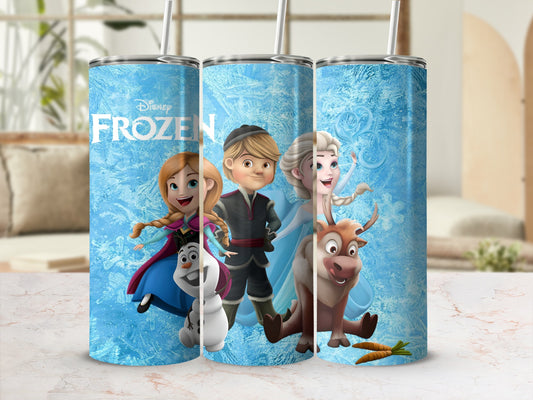 Disney Frozen Characters Tumbler with Lid and Straw